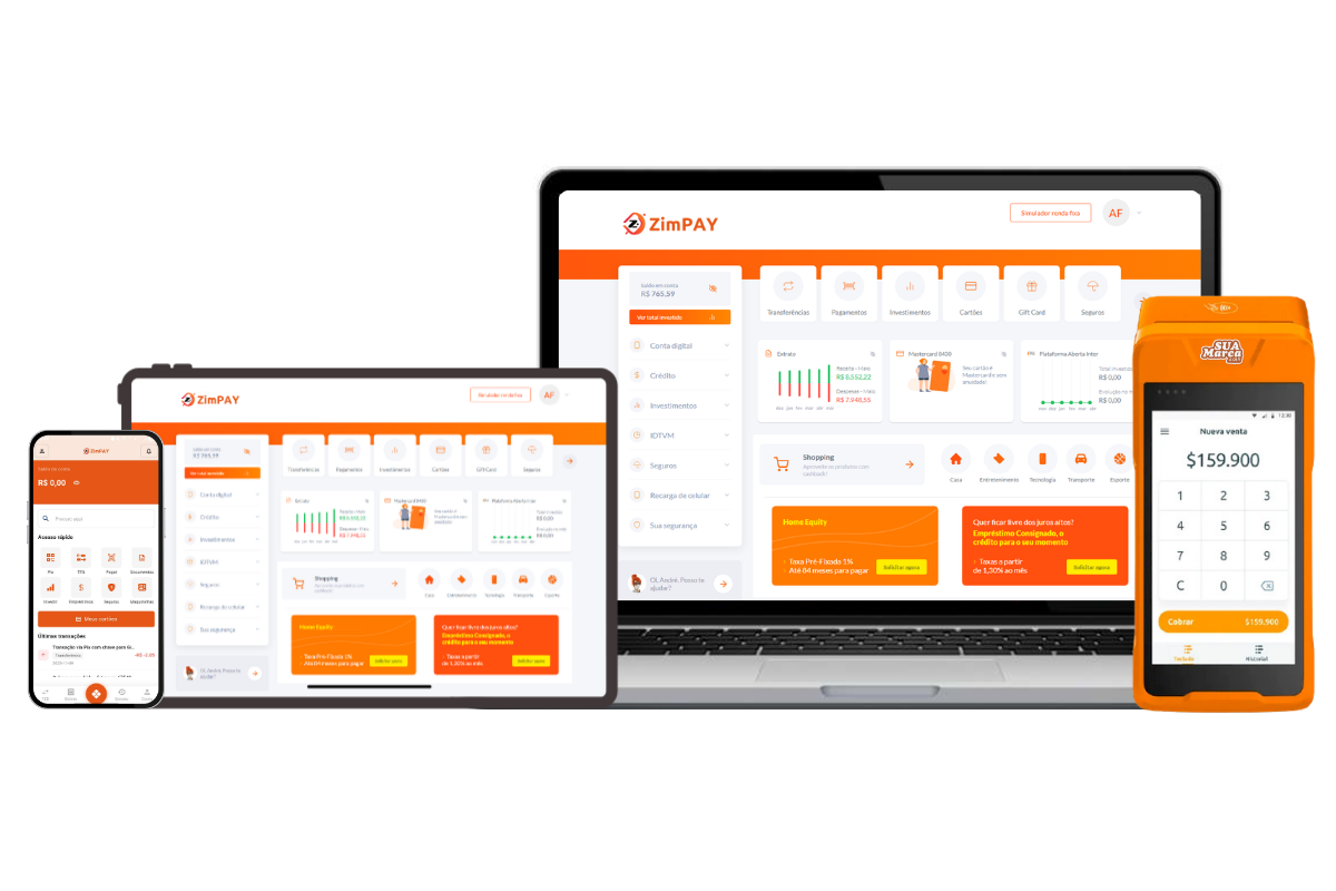 Dashboard ZIMPAY — gestão financeira